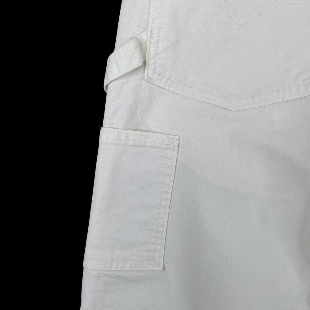 Levis‎ Pants Men 34x36 (ACTUAL 32x31.5) Ivory White Carpenter Twill Straight - Picture 8 of 15